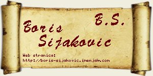 Boris Šijaković vizit kartica